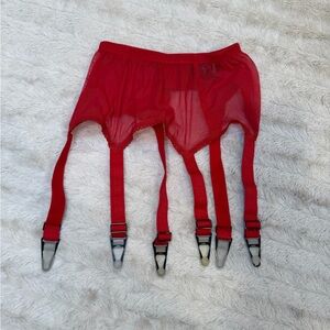 Red Garter Belt with Adjustable Straps